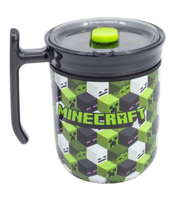Caneca Harmony Dupla Parede com Tampa 470 ml Minecraft