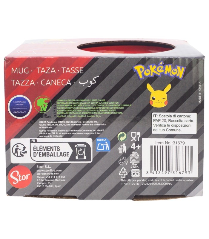 Caneca Cerâmica Pokémon 400 ml em Caixa de Presente