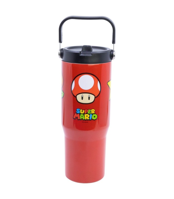 Copo Cool Térmico Inox com Asa 860 ml Super Mario