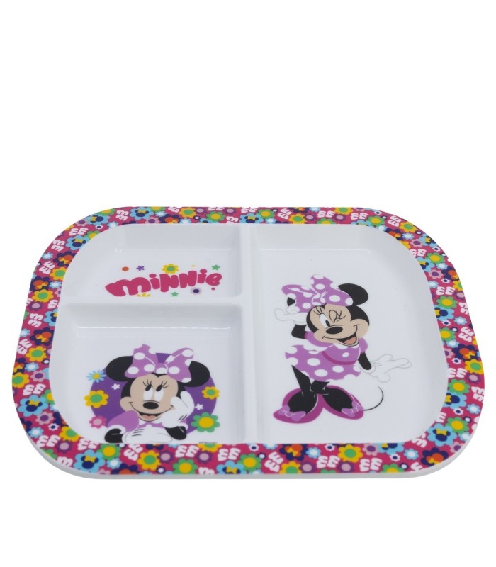 Prato Dividido Rectangular Minnie Mouse Bold Florals