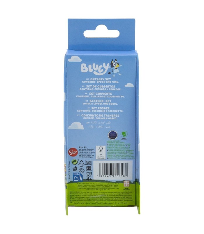Conjunto de 2 Talheres Metálicos Bluey