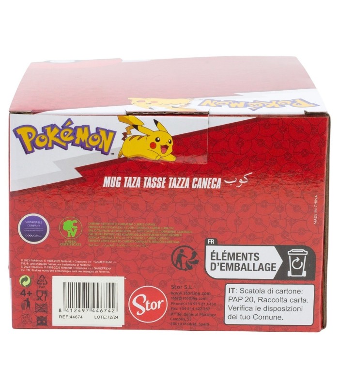Caneca Cerâmica 3D 500 ML Pokémon Pikachu em Caixa de Presente