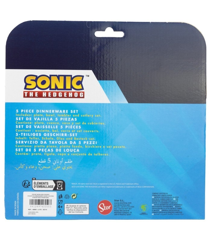 Conjunto Micro 5 PCS Sonic (Prato, Tigela, Copo e Talheres)