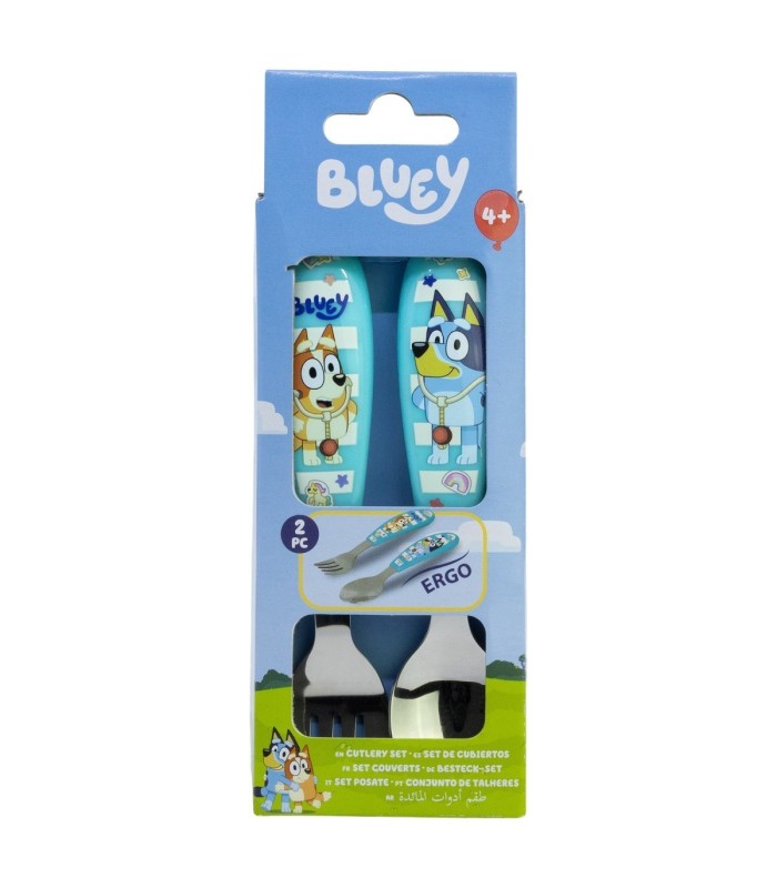 Conjunto de 2 Talheres Metálicos Bluey