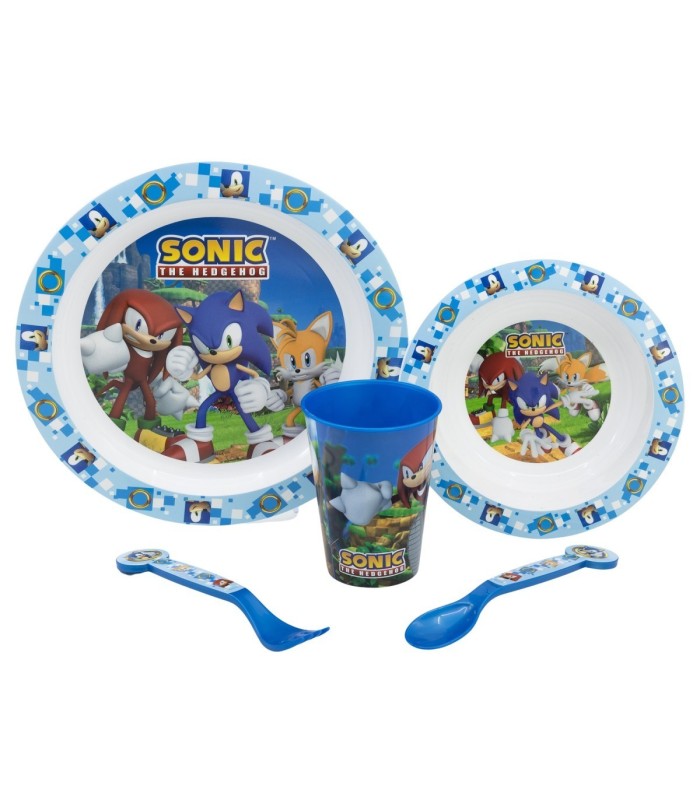 Conjunto Micro 5 PCS Sonic (Prato, Tigela, Copo e Talheres)