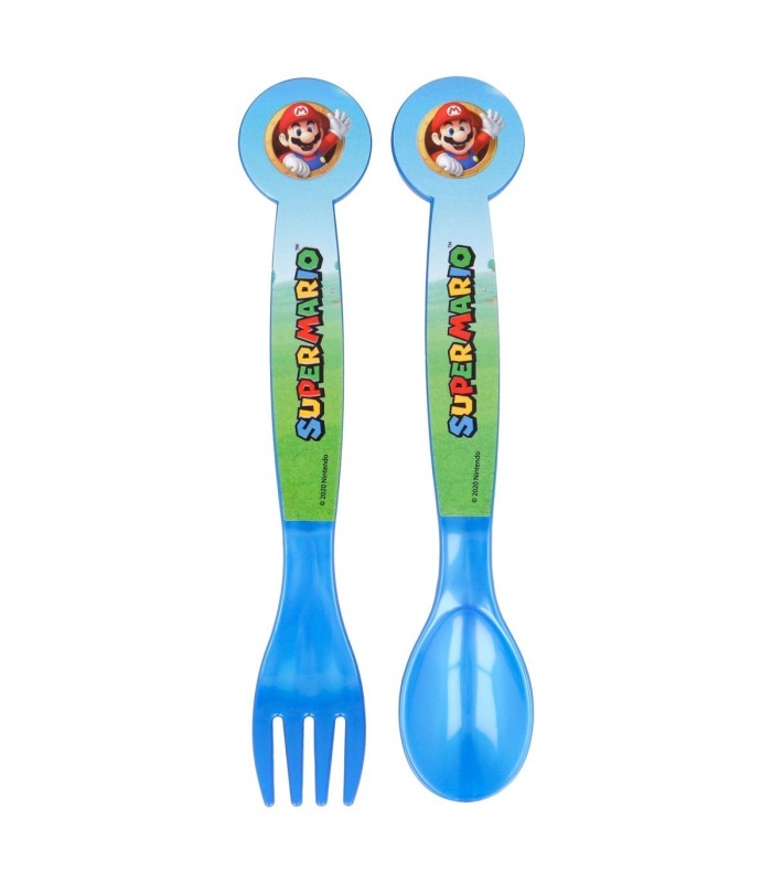Conjunto de 2 Talheres Super Mario (Colher e Garfo)