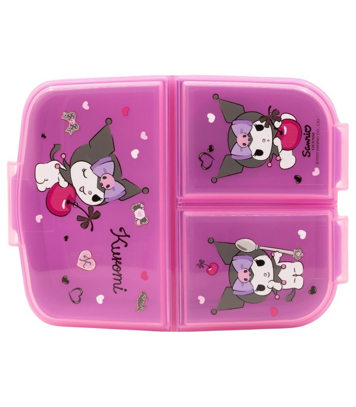 Fiambrera Múltipla Kuromi com 3 Compartimentos