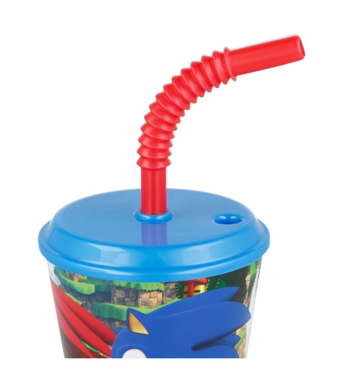 Copo Reutilizável Sonic 430 ml com Tapa e Palhinha