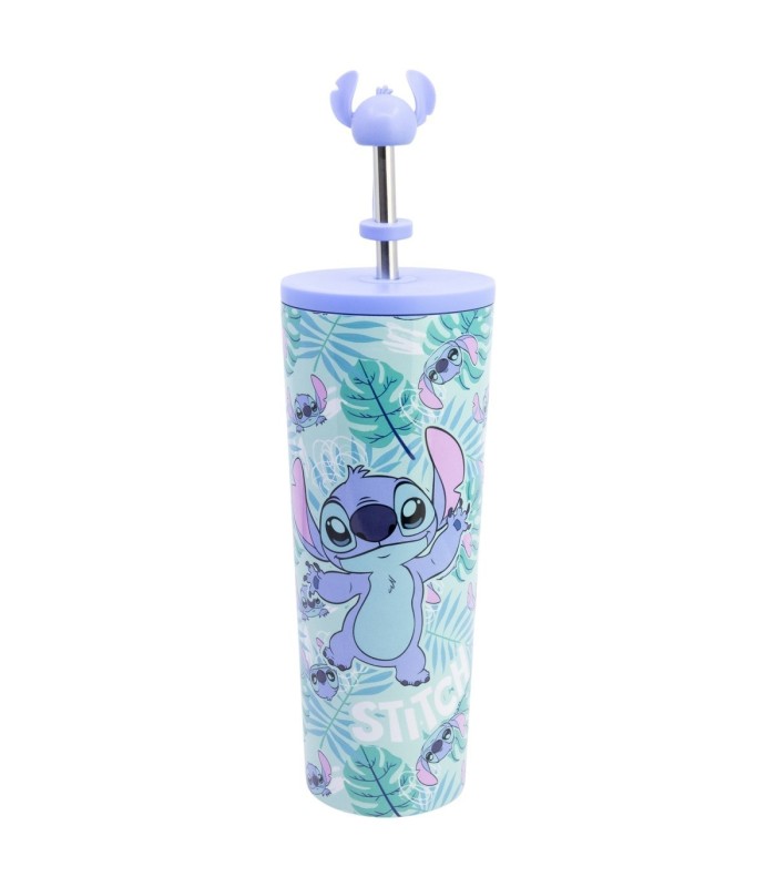 Copo Térmico Inox com Canudo 3D 770 ml Stitch Aloha