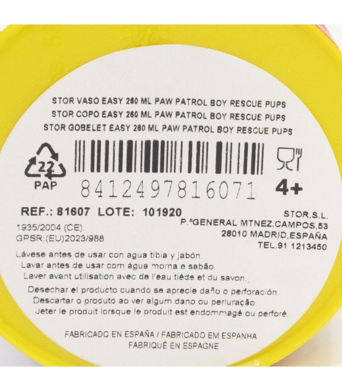 Copo Pequeno 260 ml Patrulha Canina