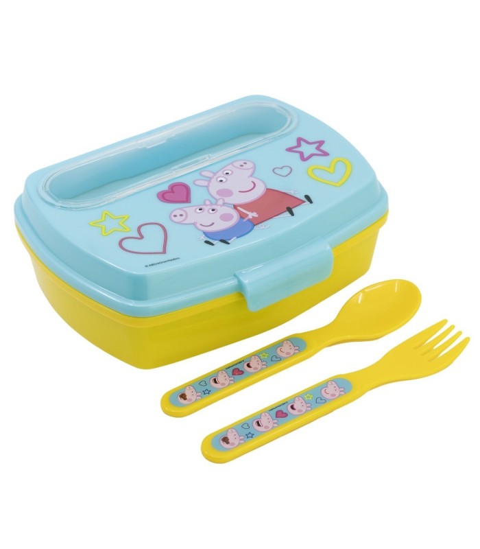 Fiambrera Retangular Peppa Pig com Talheres 2022