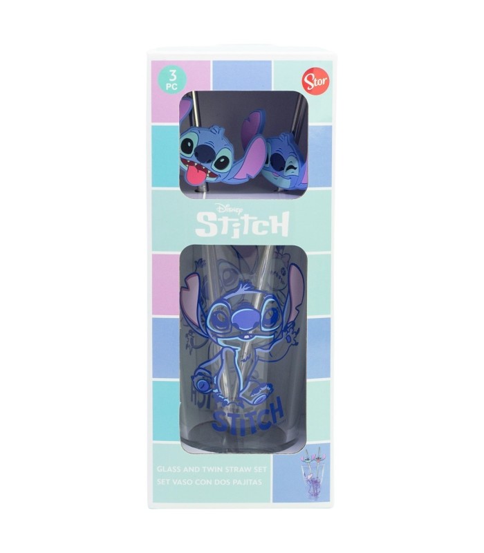 Conjunto Copo com Duas Palhinhas 480 ml Stitch Aloha