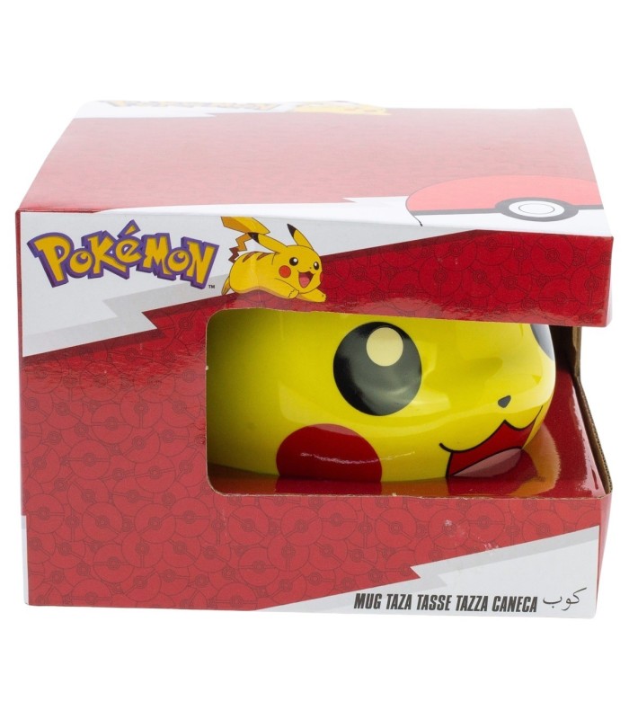 Caneca Cerâmica 3D 500 ML Pokémon Pikachu em Caixa de Presente
