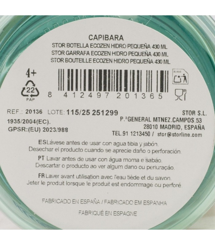 GARRAFA ECOZEN HIDRO PEQUENA 430 ML CAPIBARA