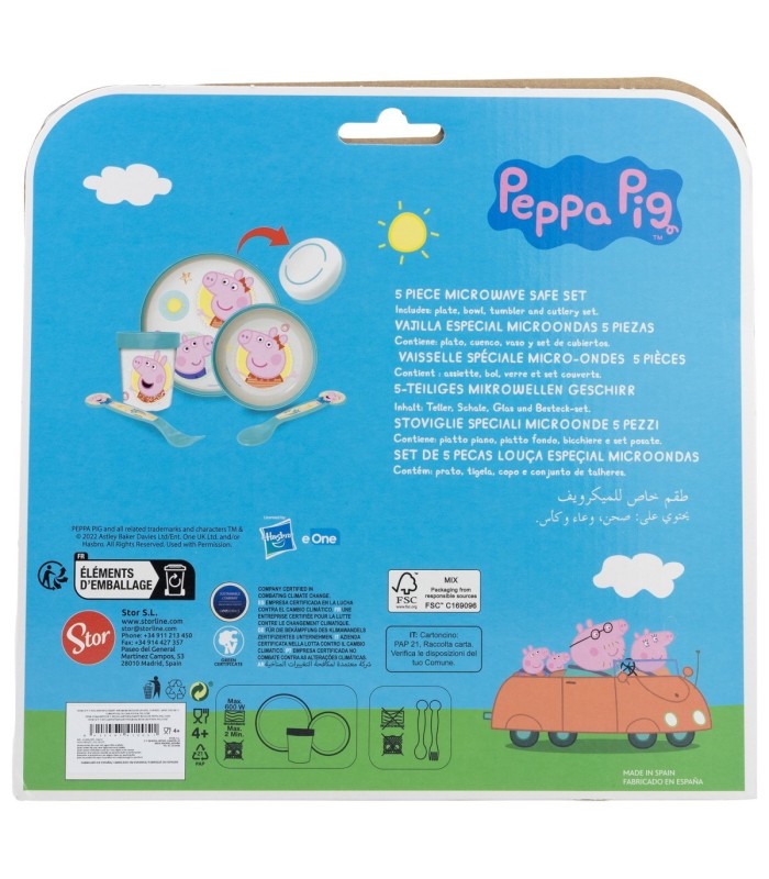 Conjunto 5 PCS Antideslizante Peppa Pig em Caixa