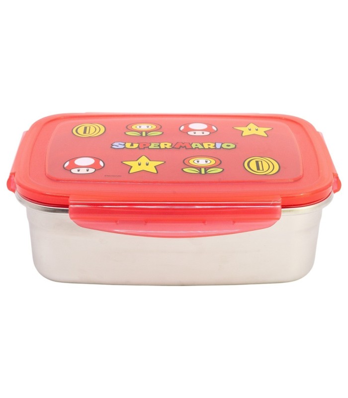 STOR EMBALAGEM RETANGULAR REDONDEADA AÇO INOXIDÁVEL 1090 ML SUPER MARIO