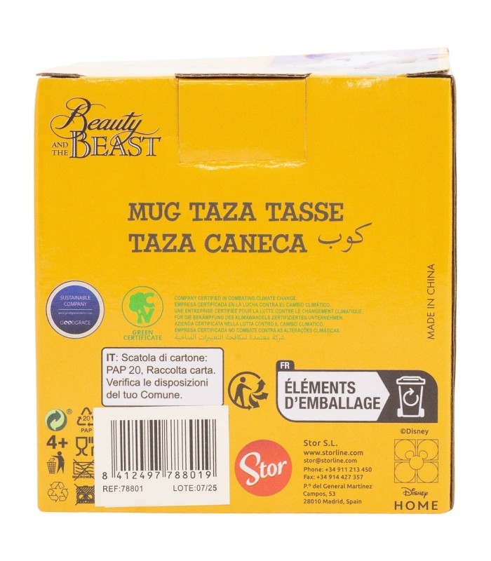 Caneca Cerâmica 3D 190 ML Chip – A Bela e o Monstro