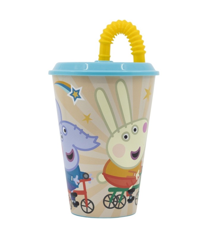 Copo Peppa Pig Kindness Counts 430 ml com Tapa e Canudo