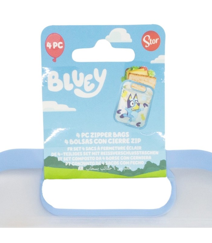SET 4 BOLSAS COM FECHO ZIP BLUEY