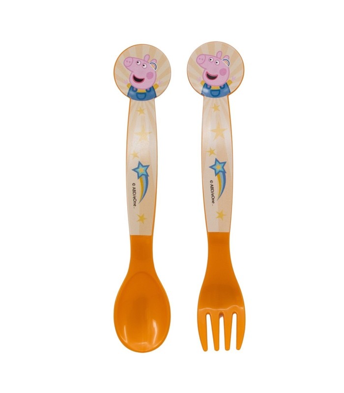 CONJUNTO DE 2 TALHERES PEPPA PIG - COLHER E GARFO