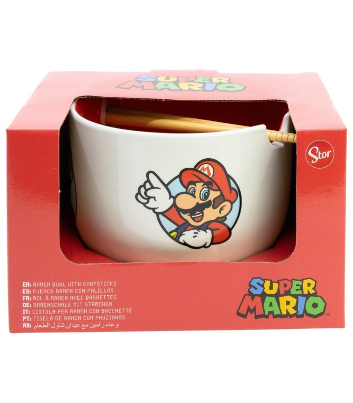 Taça de Ramen com Palillos Super Mario em Caixa de Presente