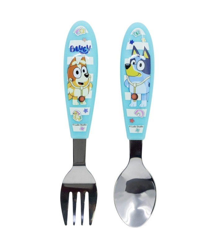 Conjunto de 2 Talheres Metálicos Bluey