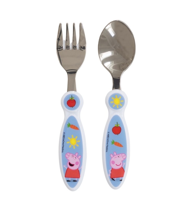 Conjunto de 2 Talheres Metálicos Peppa Pig