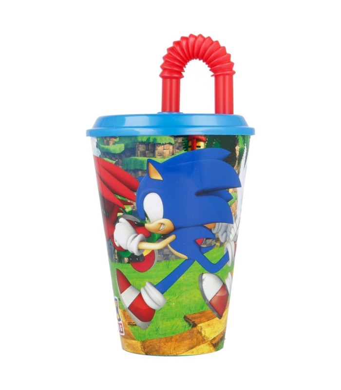 Copo Reutilizável Sonic 430 ml com Tapa e Palhinha
