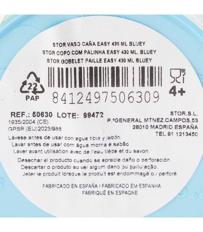 Copo Bluey 430 ml com Tampa e Palhinha