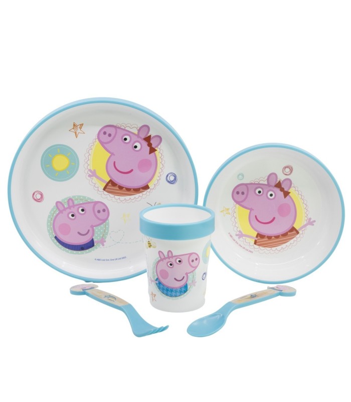Conjunto 5 PCS Antideslizante Peppa Pig em Caixa