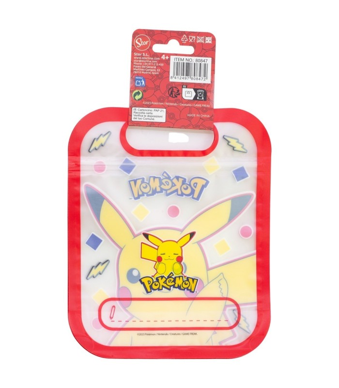 Conjunto de 4 Sacos com Fecho Zip Pokémon