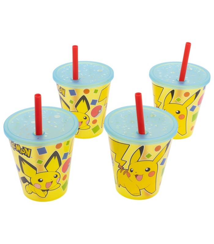 Conjunto 4 Copos Reutilizáveis Pokémon 285 ml