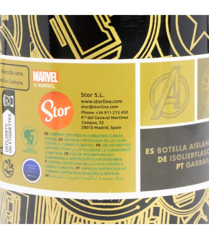 Garrafa Térmica Inox 515 ml Marvel Golden Treasure