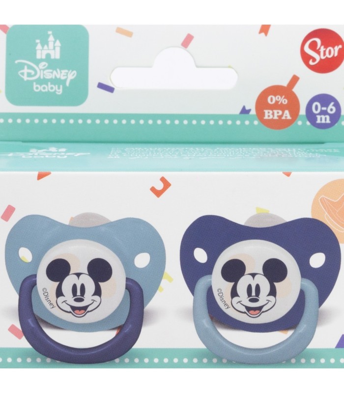SET 2 CHUPETAS SILICONE ANATÓMICO MICKEY MOUSE