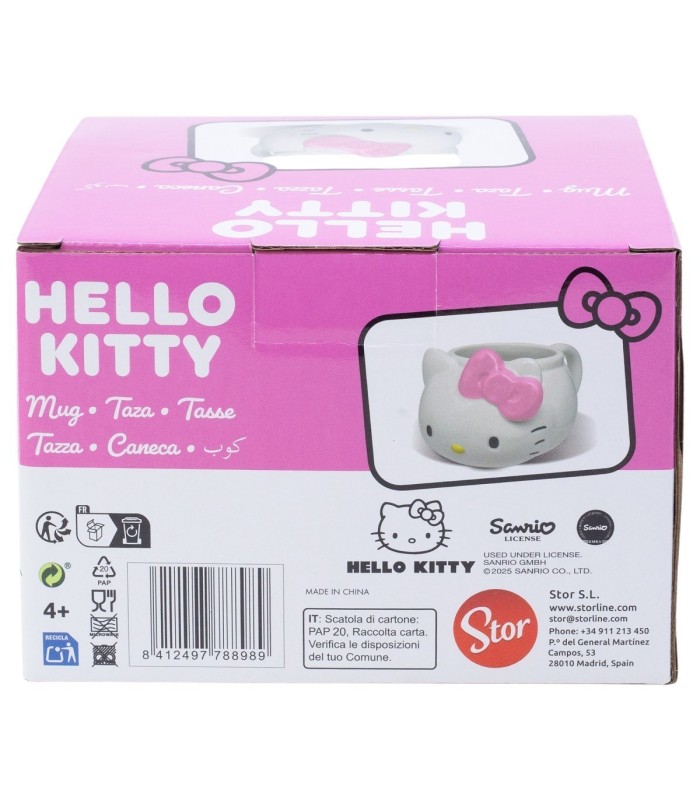 Caneca Cerâmica 3D 500 ml Hello Kitty em Caixa de Presente