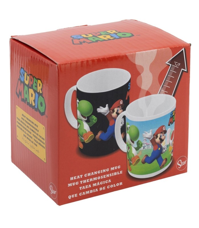 Caneca Cerâmica 325 ml Mudança de Cor Super Mario