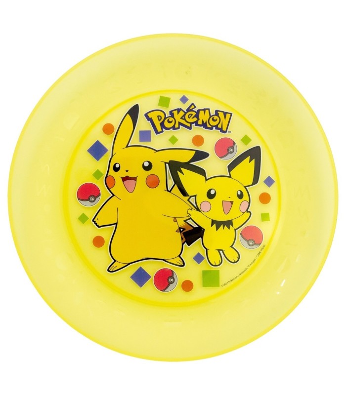 Conjunto 4 PCS Pratos Reutilizáveis Pokémon