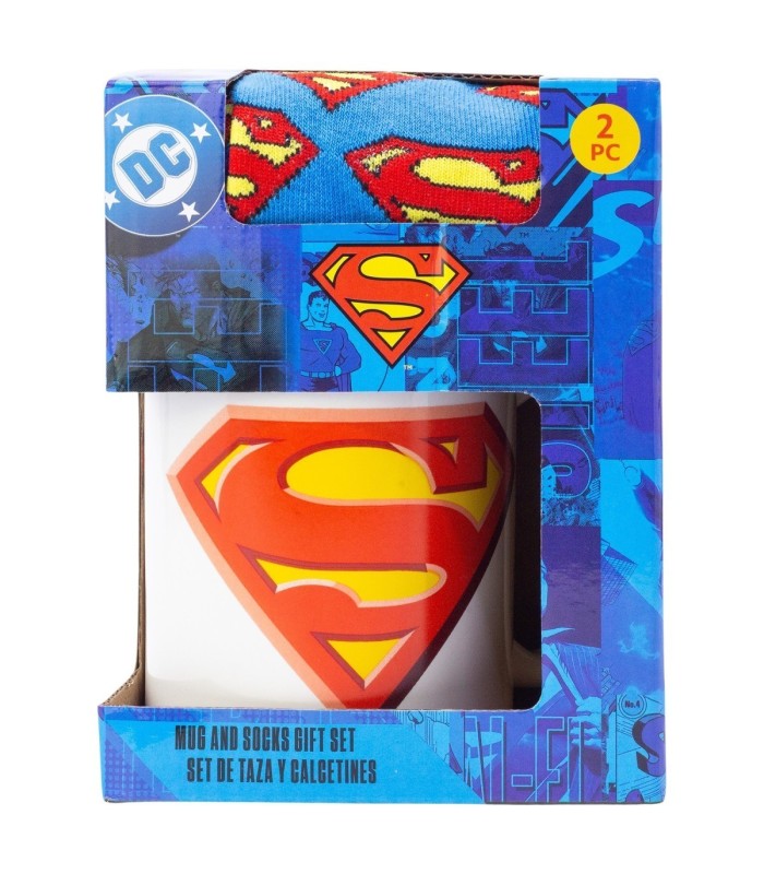 Conjunto de Meias e Caneca Cerâmica 325 ml Superman