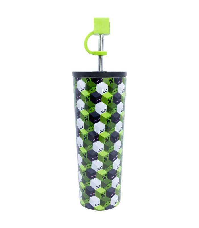 Copo Térmico Inox com Canudo 3D 770 ml – Minecraft