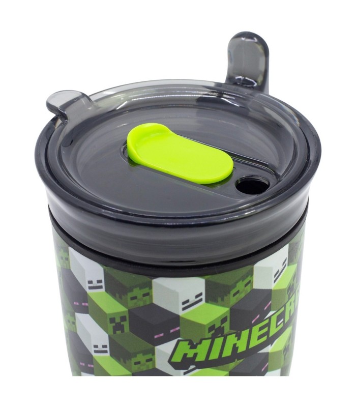 Caneca Harmony Dupla Parede com Tampa 470 ml Minecraft