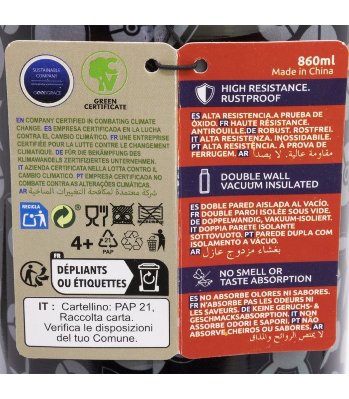 Copo Termo de Aço Inoxidável com Asa 860 ml Pokémon