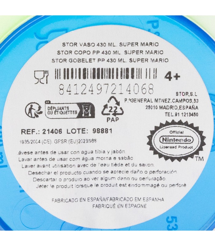 Copo Easy Grande 430 ml Super Mario