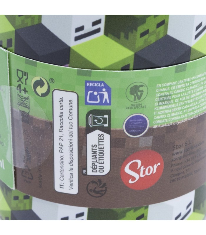 Copo Térmico Inox com Canudo 3D 770 ml – Minecraft