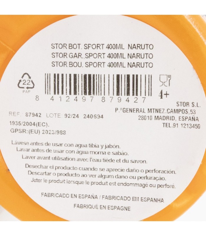 Garrafa Sport 400 ml Naruto