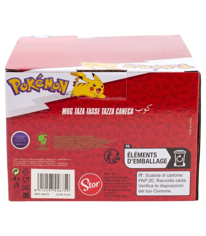 Caneca Cerâmica 3D 490 ML Pokémon Pokébola em Caixa de Presente
