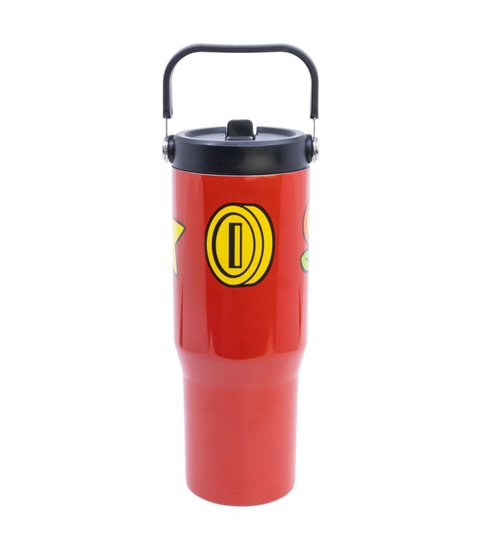 Copo Cool Térmico Inox com Asa 860 ml Super Mario