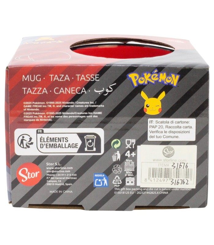 Caneca Cerâmica Globe 380 ml em Caixa de Presente Pokémon