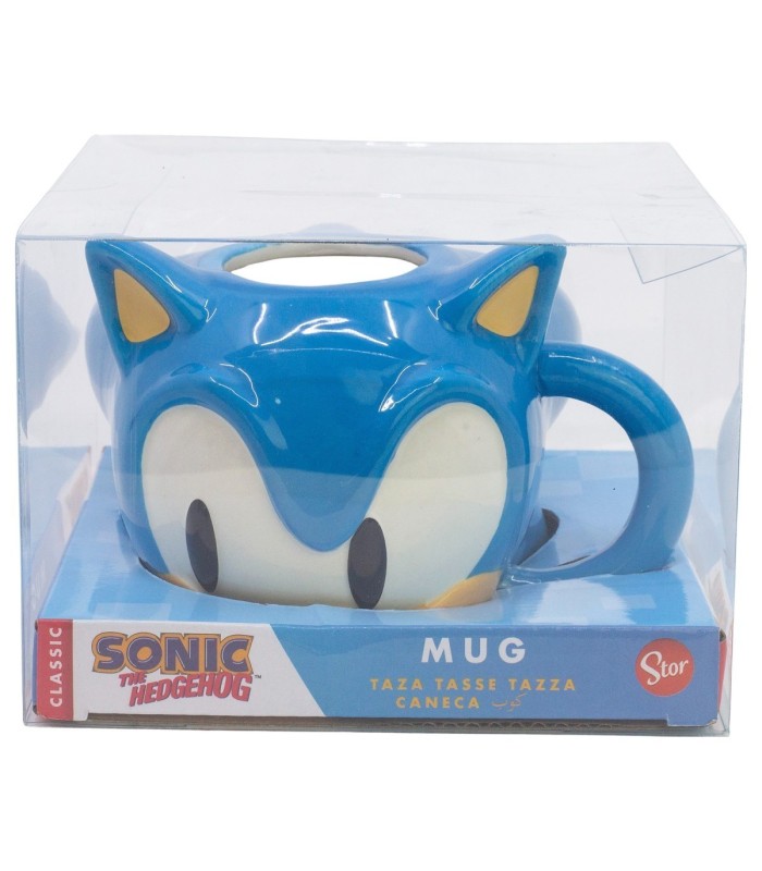 Caneca Cerâmica 3D 400 ML Sonic Head em Caixa de Presente